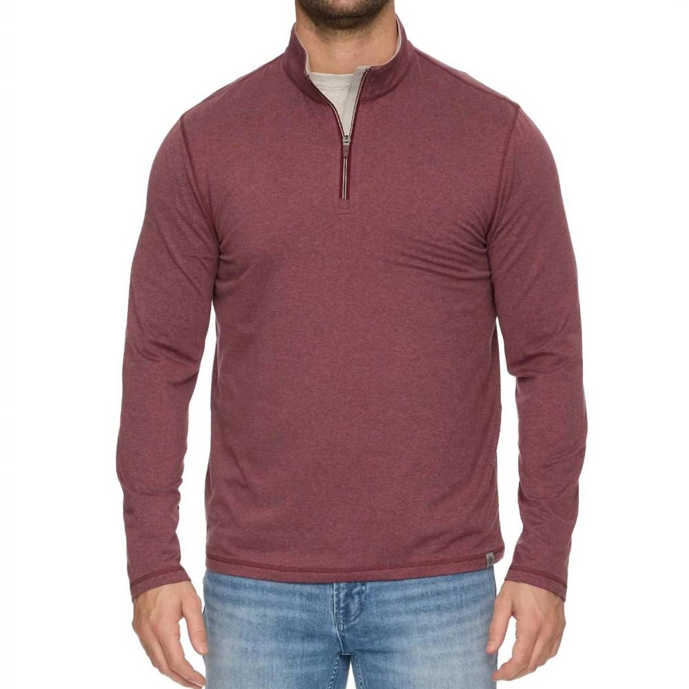 NEW FLAGS & ANTHEM clutch comfort 1/4 zip pullover shirt in maroon